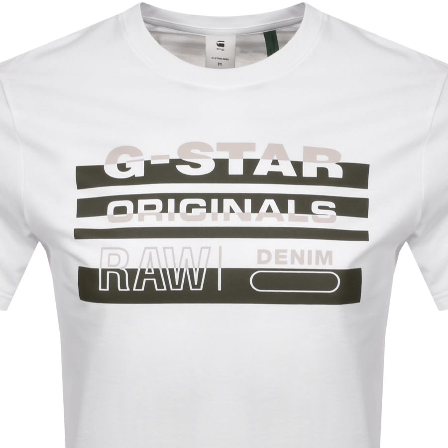 Alternative Image for ProductG Star Raw Stripe Logo T Shirt White2